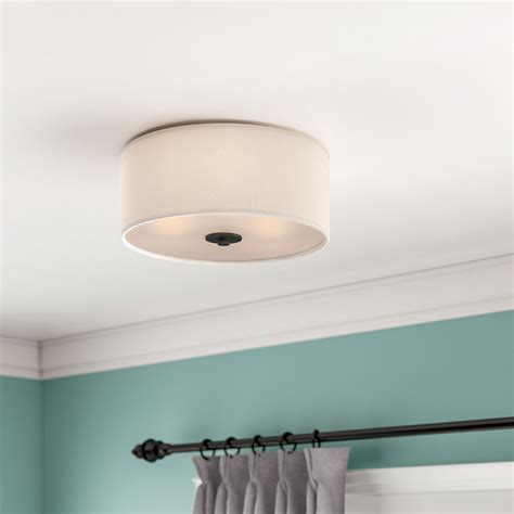 metallic fabric flush mount light|Latitude Run® Lembrick Fabric Flush Mount.